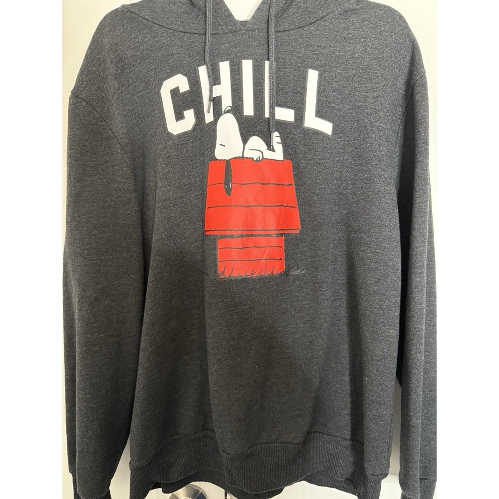Peanuts Snoopy Chill Graphic Men's 2022 Hoodie Gray L Cotton Polyester 117508